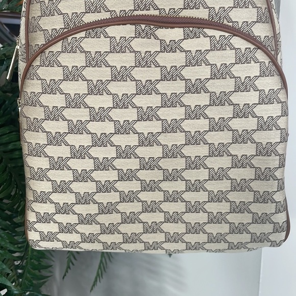 Brand New Michael Kors Logo Canvas Zippered Backpack w/ Gold Tone Accents main image 11